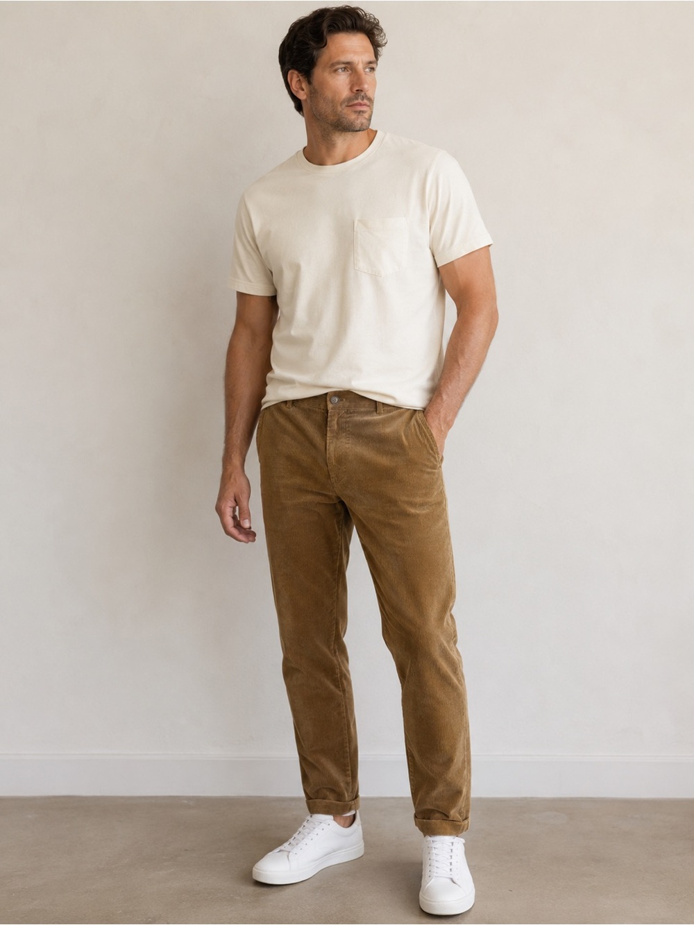 Uniqlo Men's Corduroy Pants in Brown L